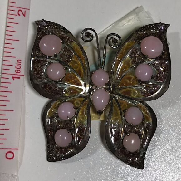 STERLING SILVER FILIGREE & Enamel brooch
